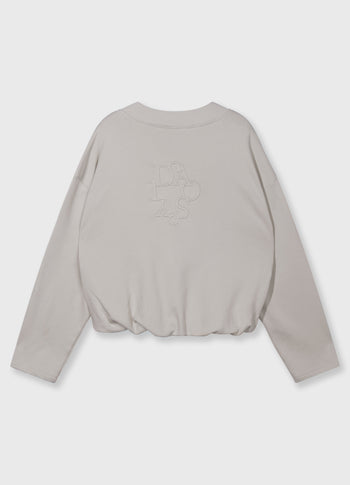 v-neck balloon sweater | stone