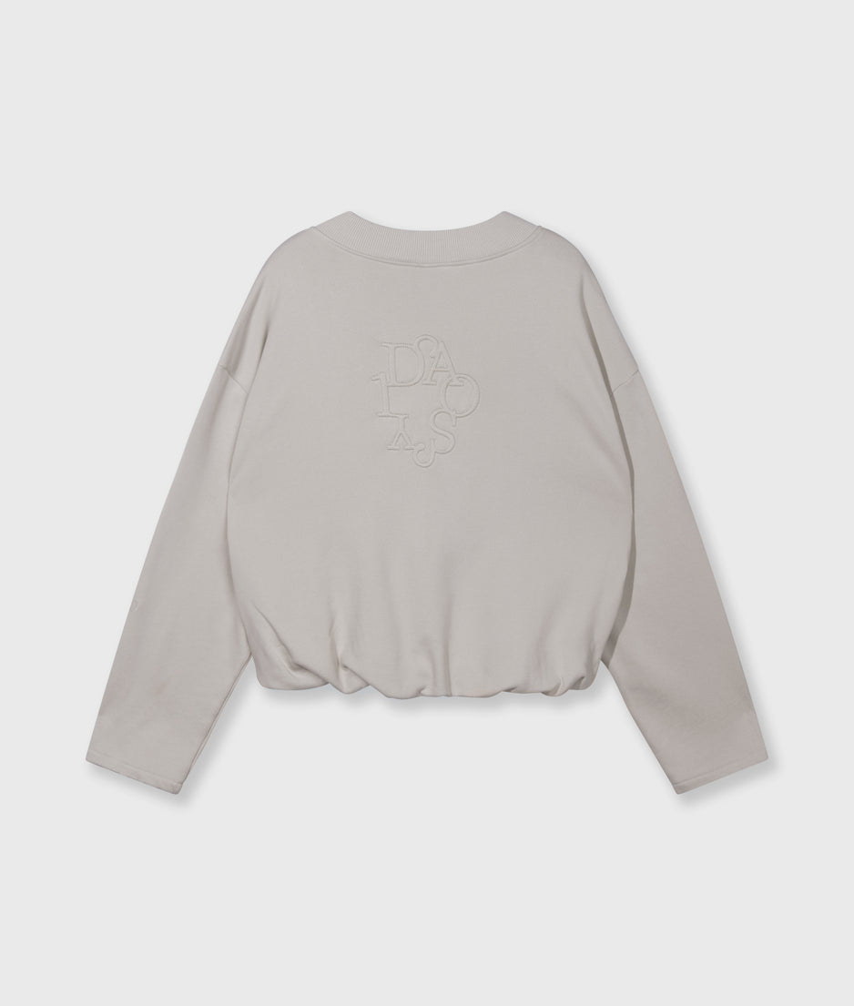 v-neck balloon sweater | stone