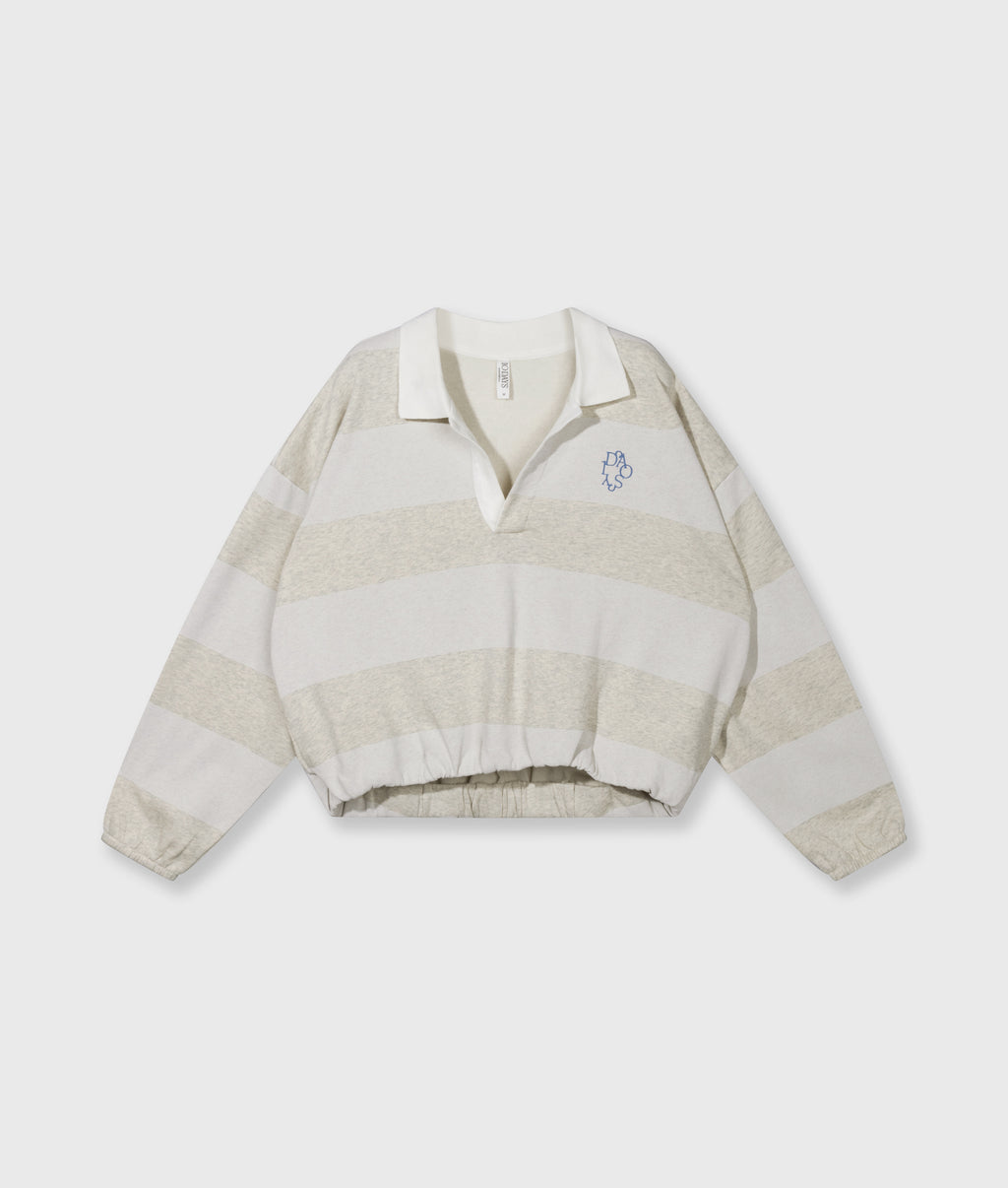 balloon sweater stripes | soft white melee