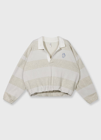 balloon sweater stripes | soft white melee