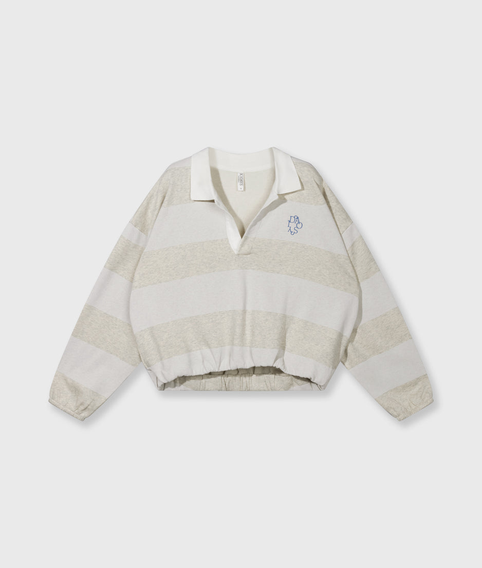 balloon sweater stripes | soft white melee