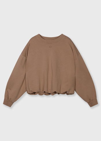 pleated sweater | light fudge
