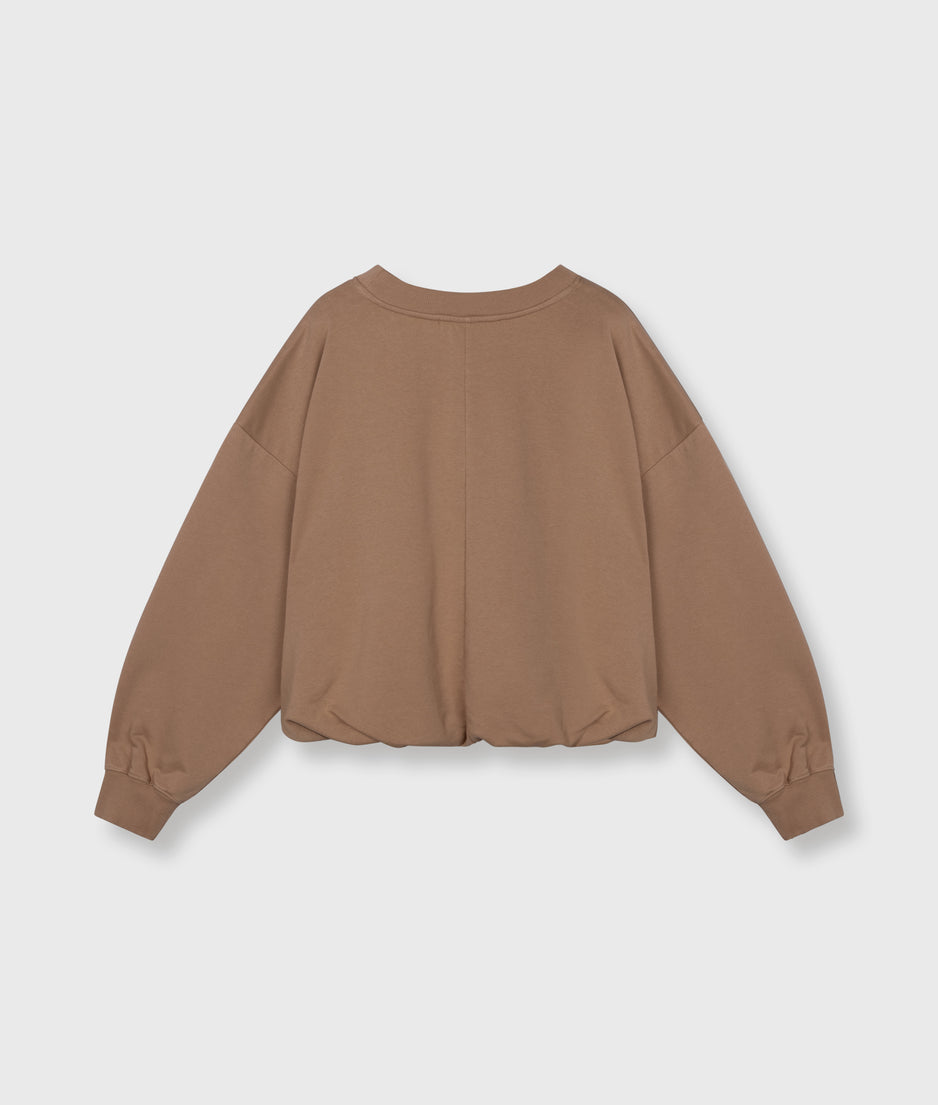 pleated sweater | light fudge