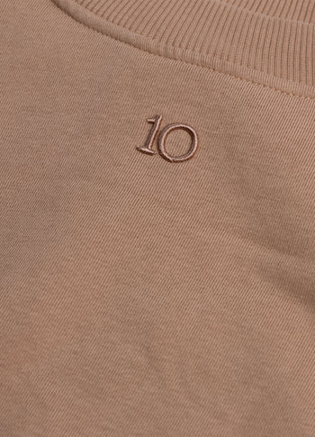 pleated sweater | light fudge