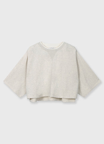 shoulder gathering tee | soft white melee