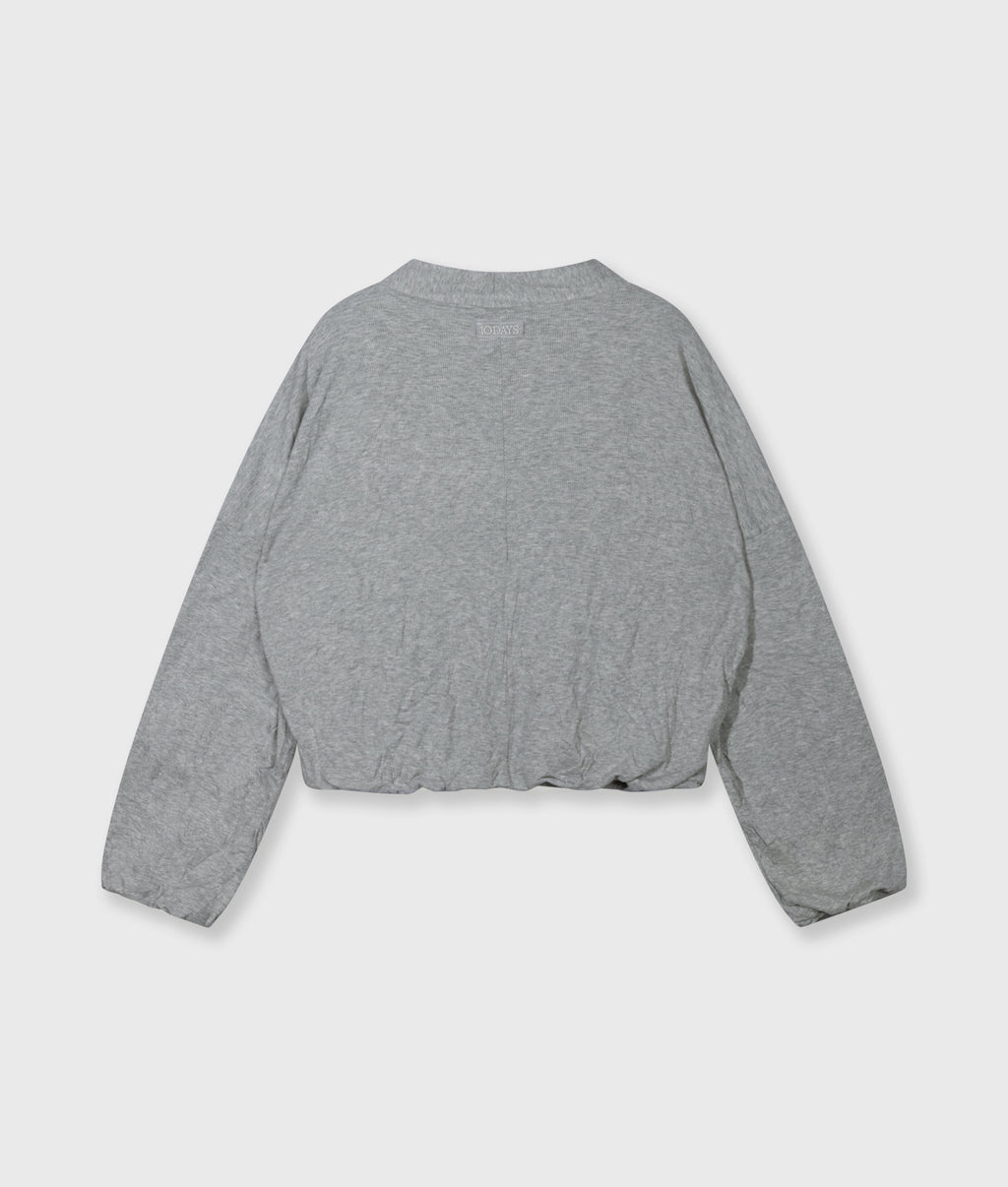 soft rib cardigan | light grey melee