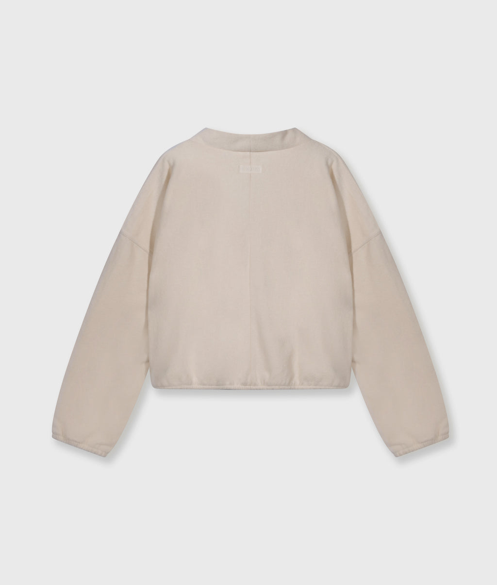 brushed baseball cardigan | powder