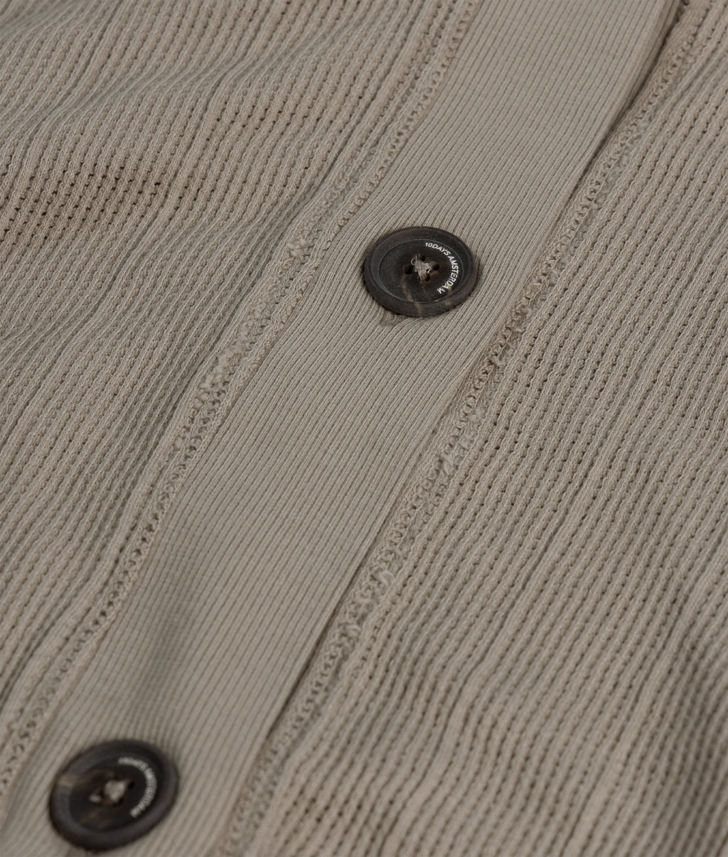 v-neck mesh cardigan | fog