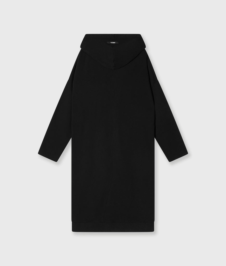 long zip hoodie fleece | black