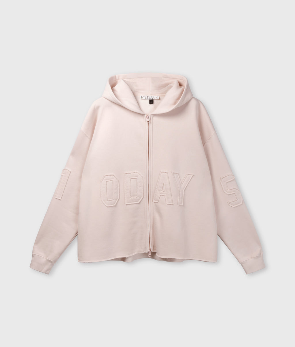 statement zip hoodie | powder