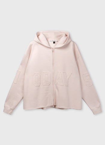 statement zip hoodie | powder