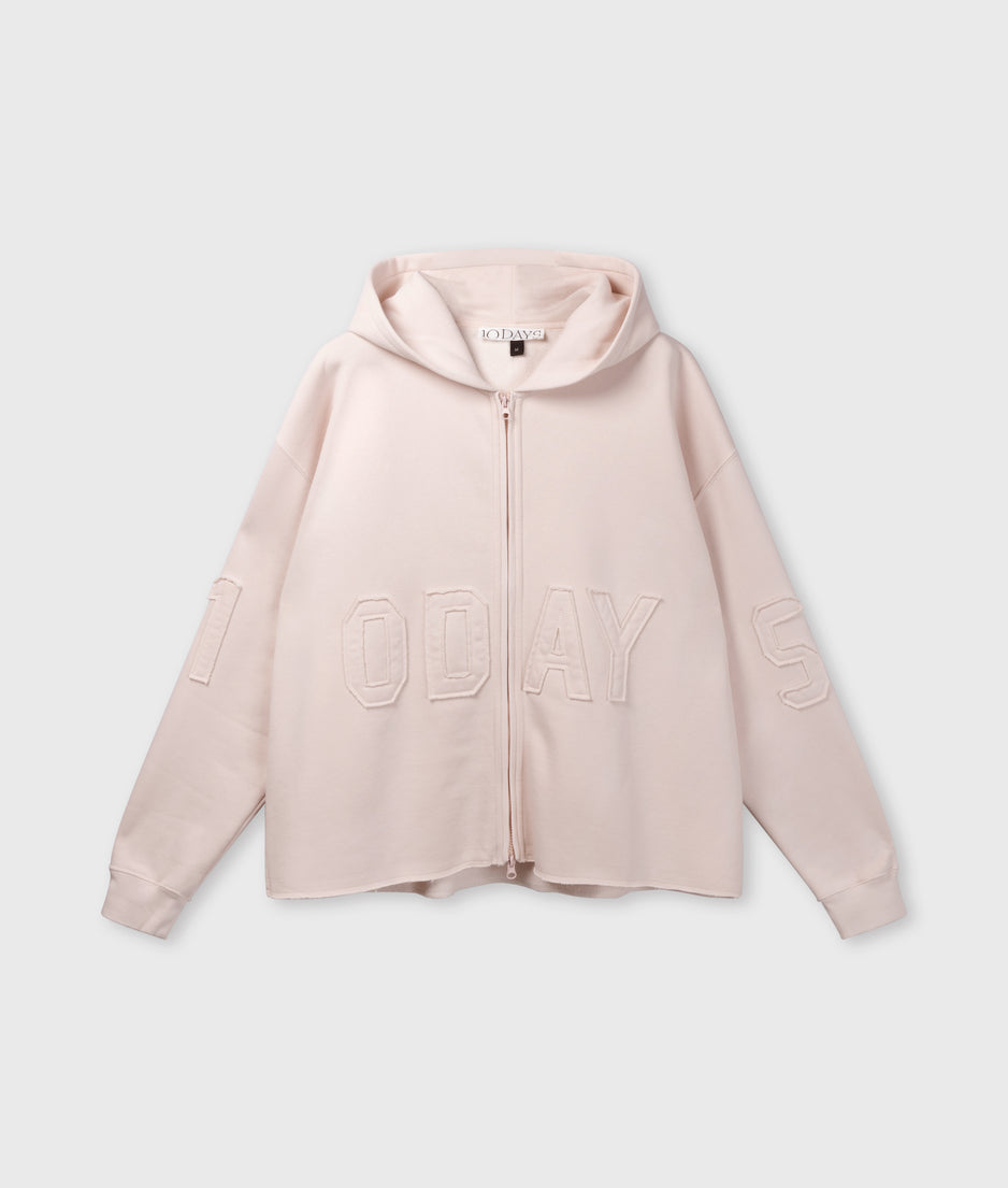 statement zip hoodie | powder