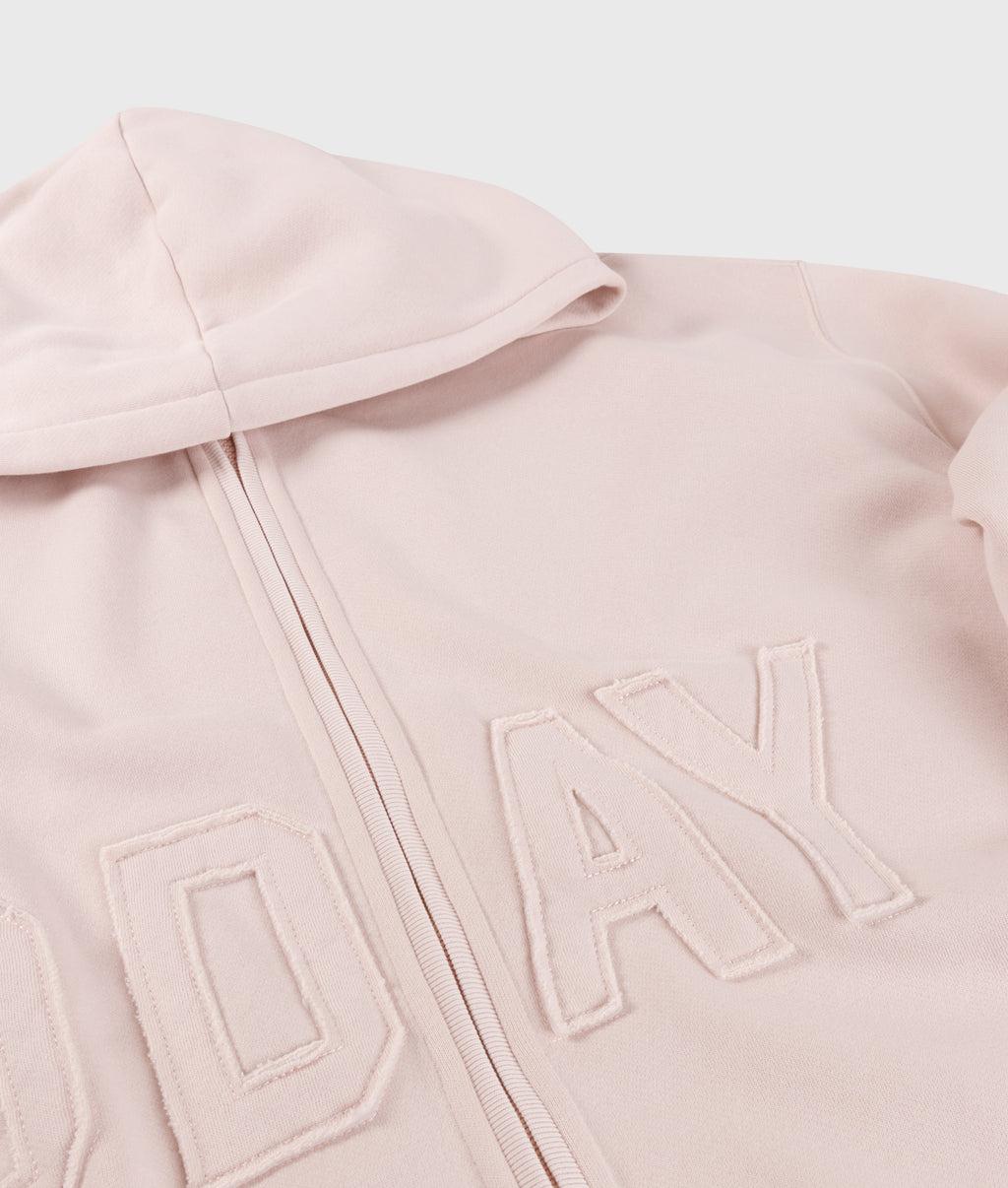 statement zip hoodie | powder