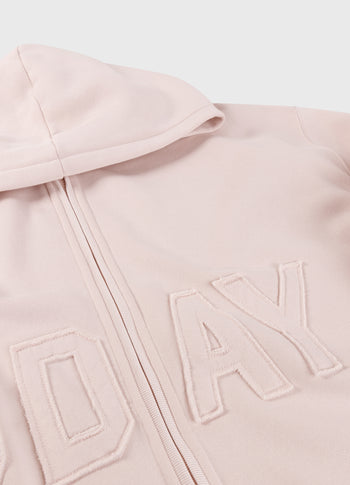 statement zip hoodie | powder