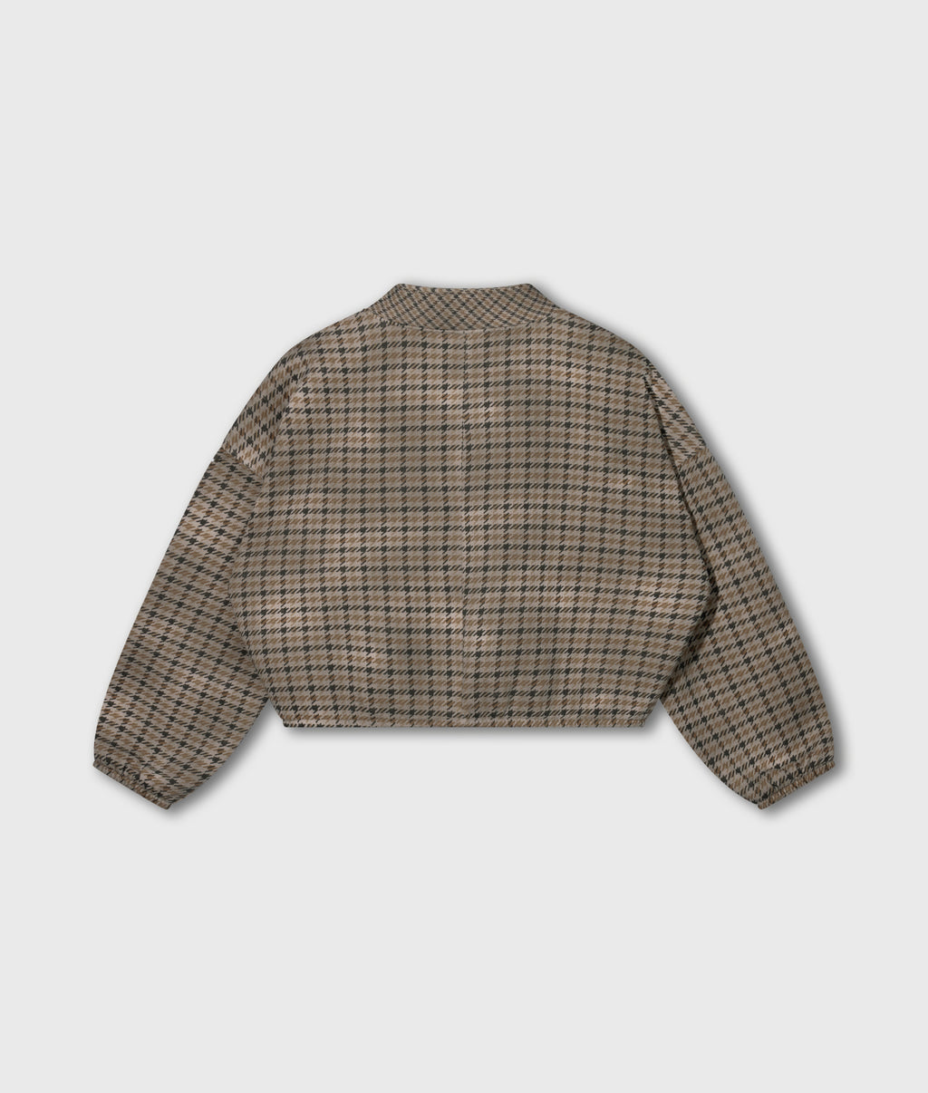 check cardigan | champagne
