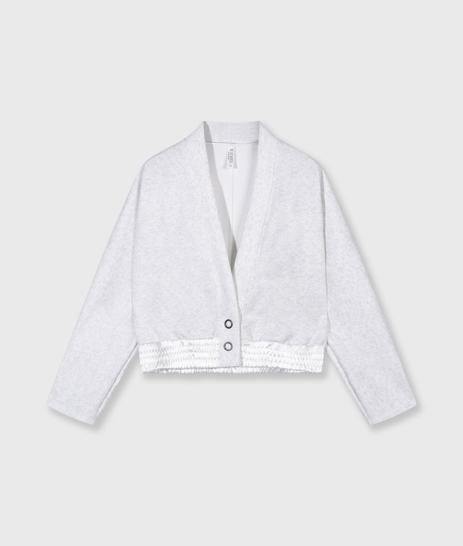 cropped cardigan neoprene | white melee