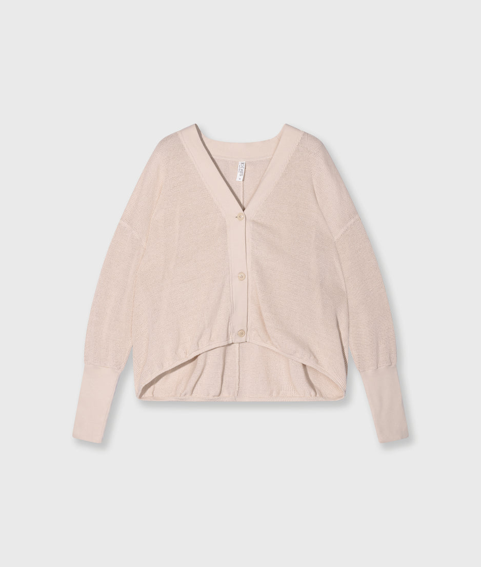 v-neck cardigan mesh | light earth