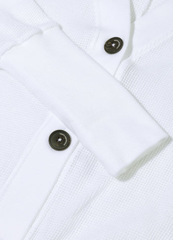 v-neck cardigan mesh | white