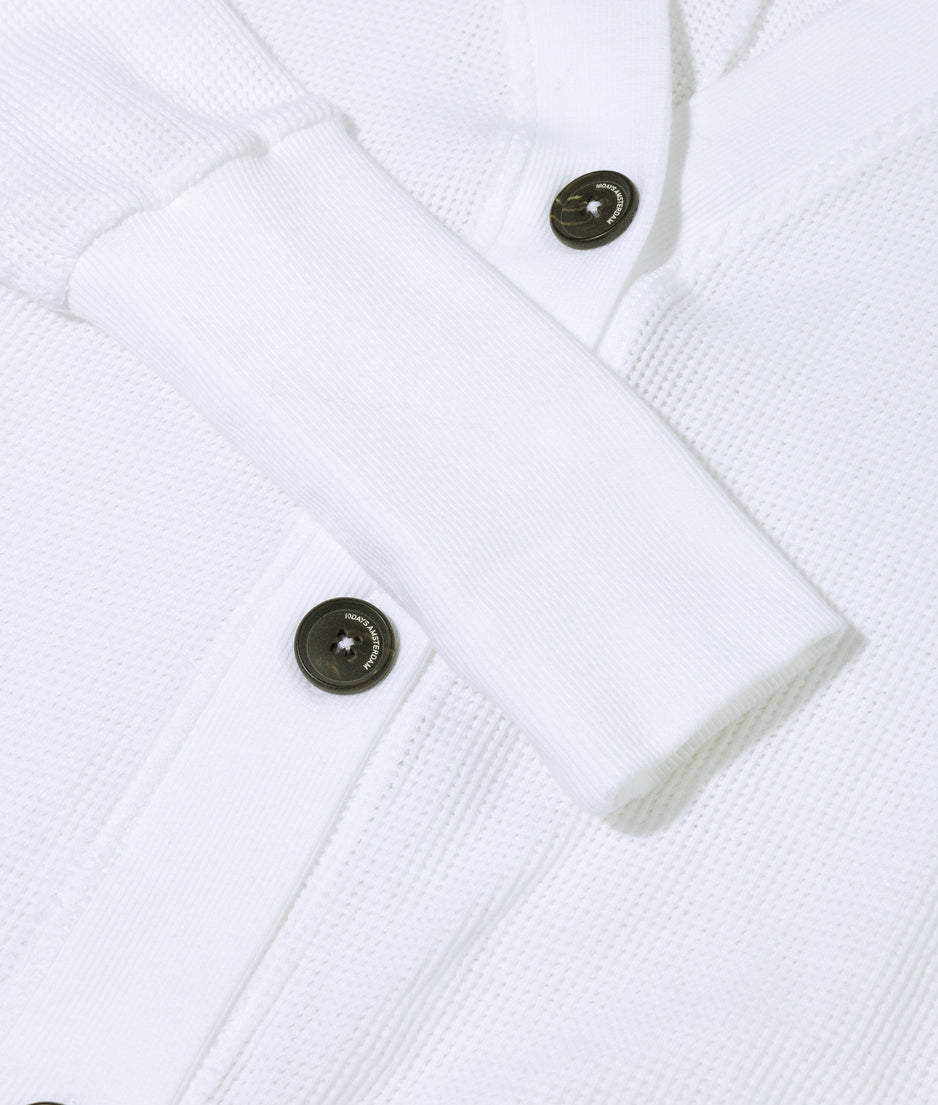 v-neck cardigan mesh | white