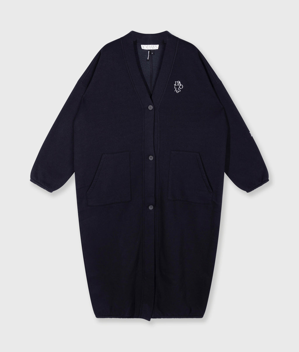 long baseball cardigan | black