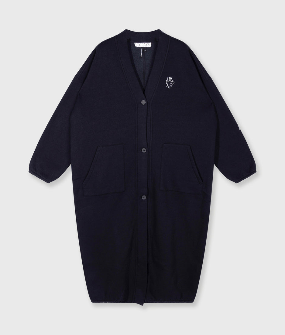 long baseball cardigan | black