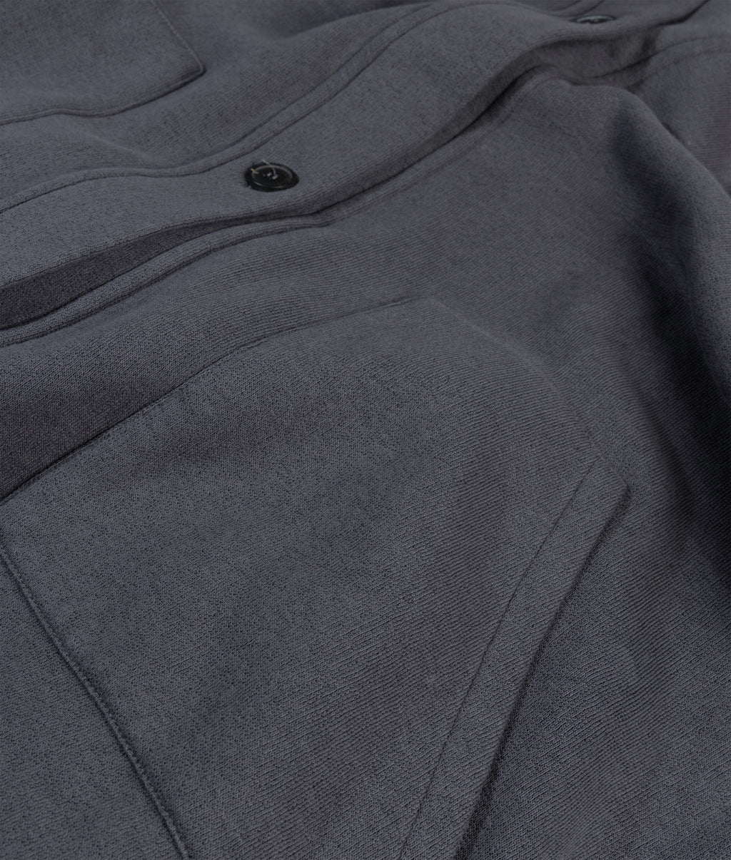 long baseball cardigan | steel blue