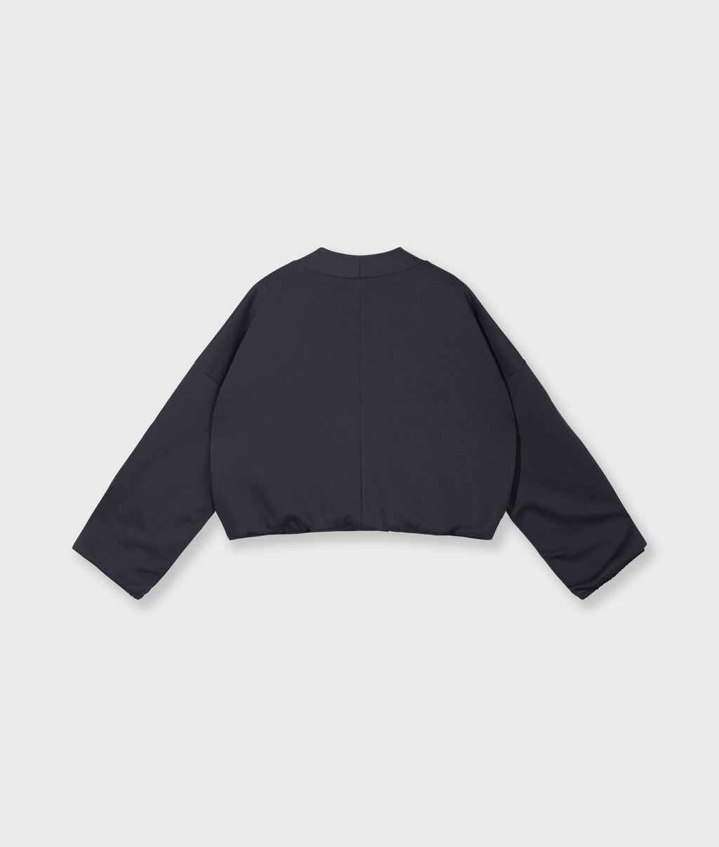 reversible cardigan fleece | steel blue
