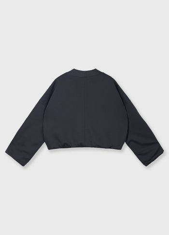 reversible cardigan fleece | steel blue