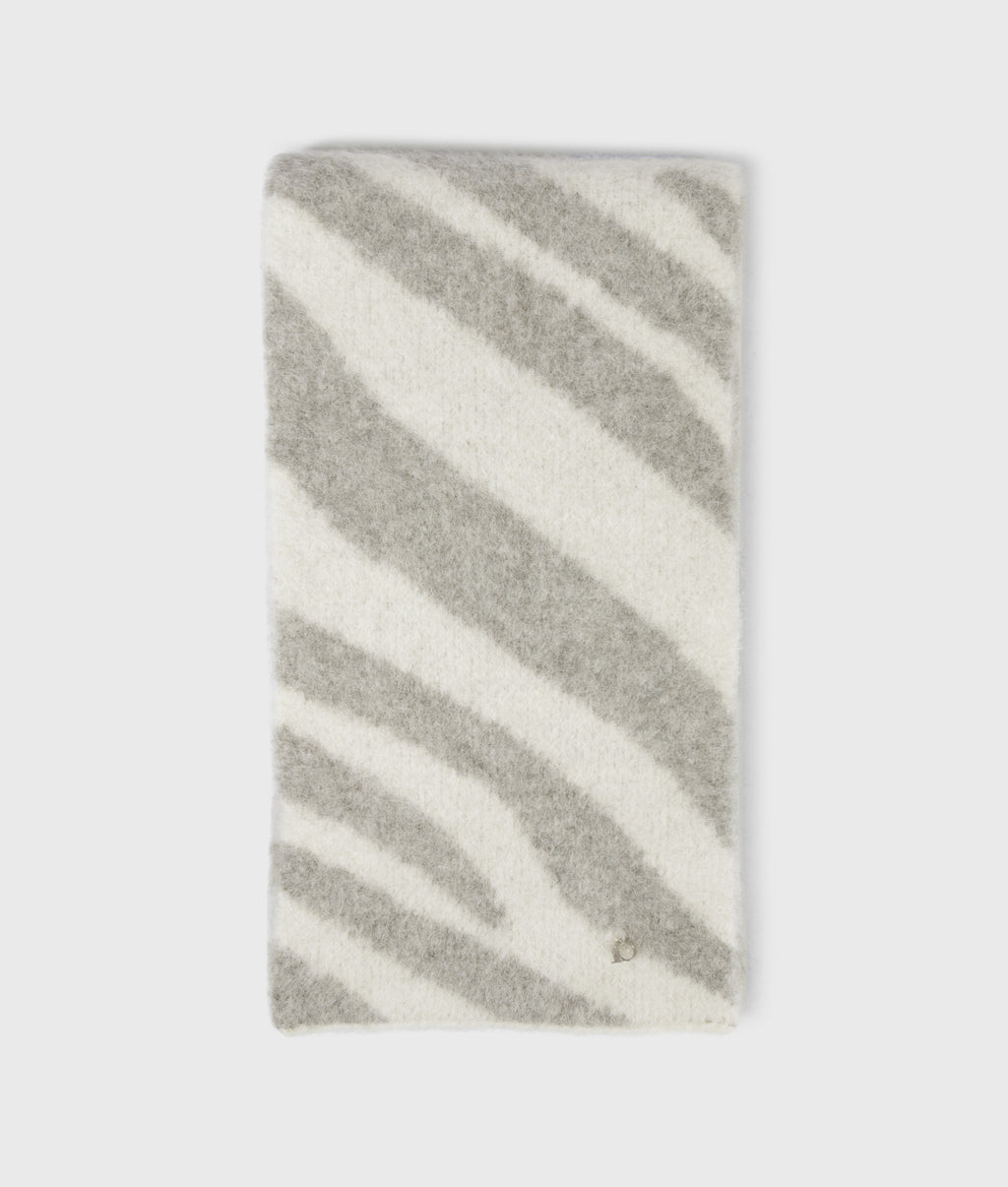 gebreide sjaal zebra | ecru