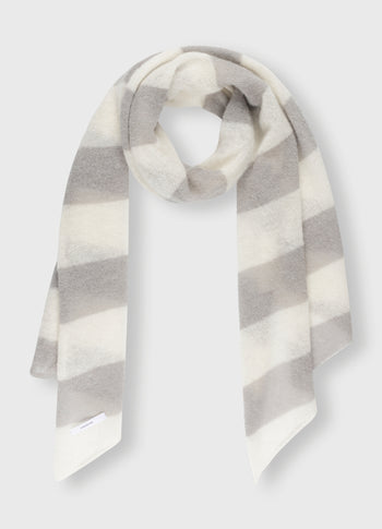 scarf knit stripe | ecru/cloudy