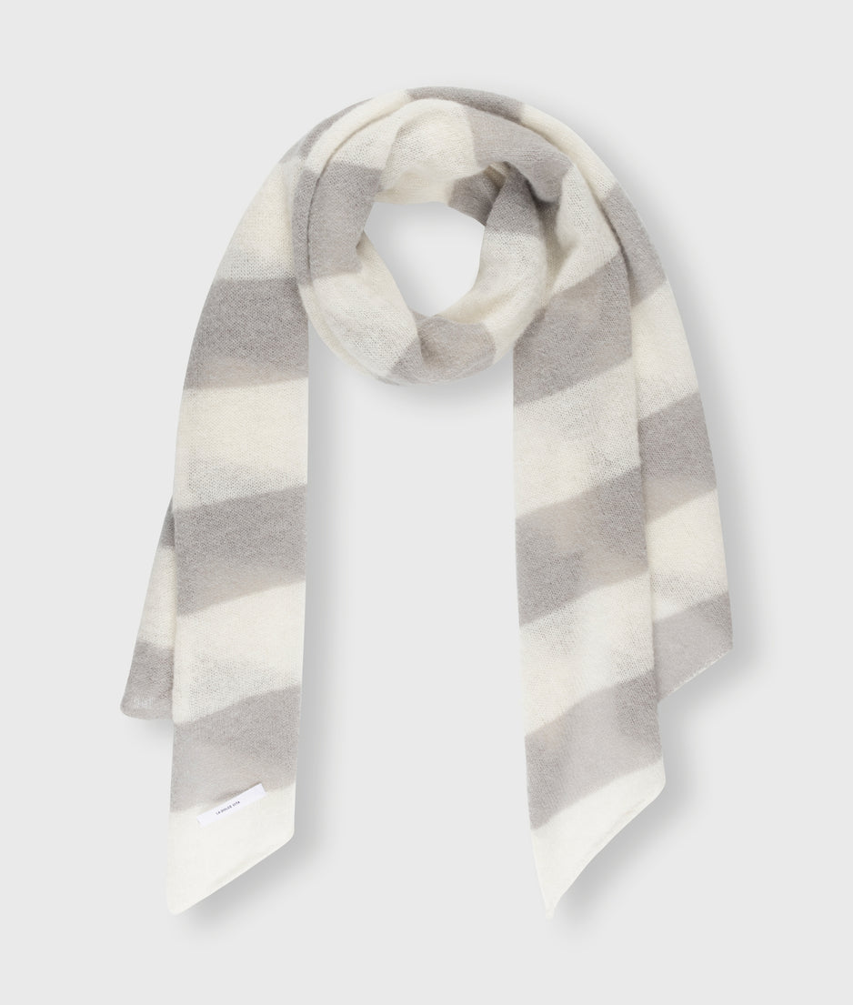scarf knit stripe | ecru/cloudy