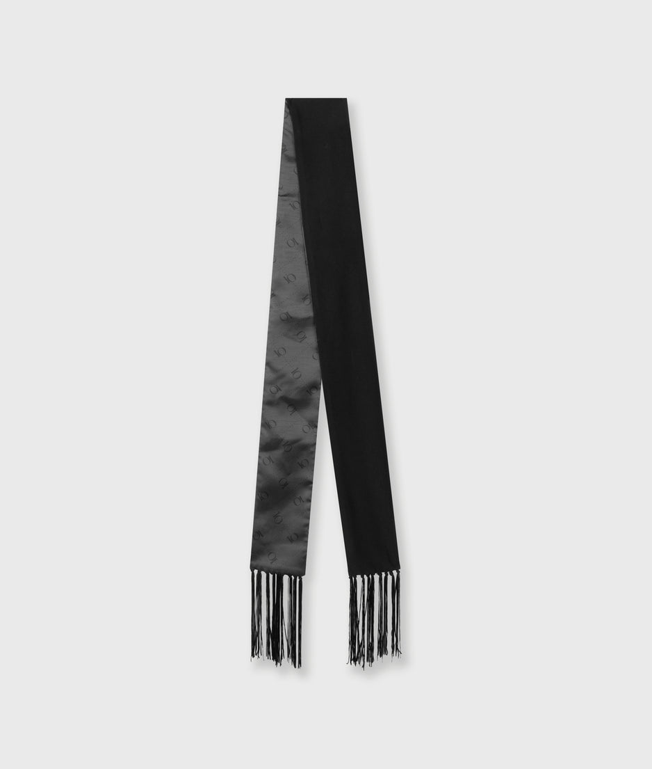satin smoking scarf | black