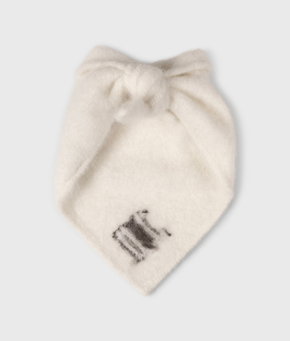 hairy knit bandana | ecru