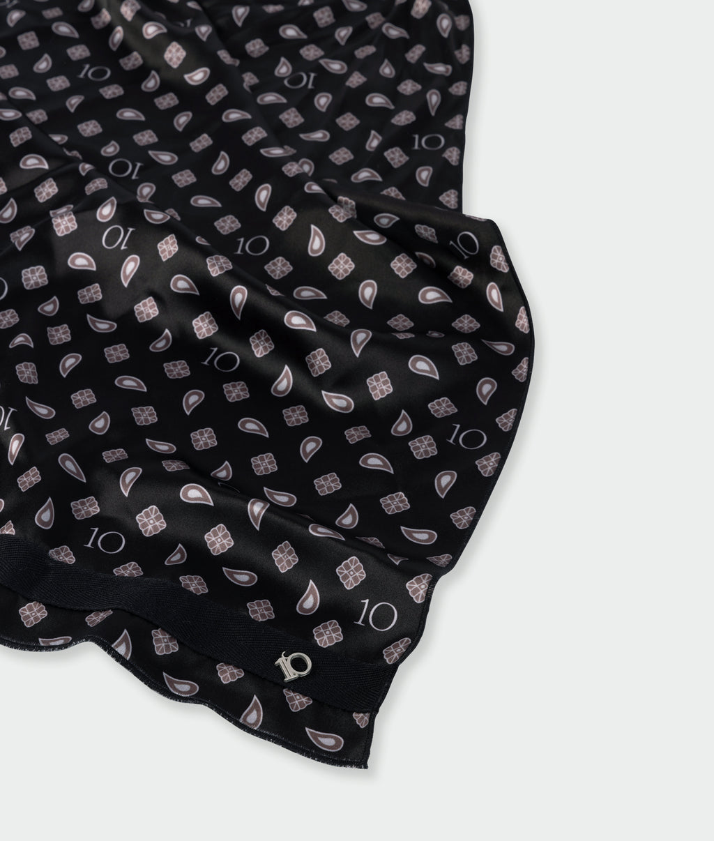 paisley fluid sjaal | black