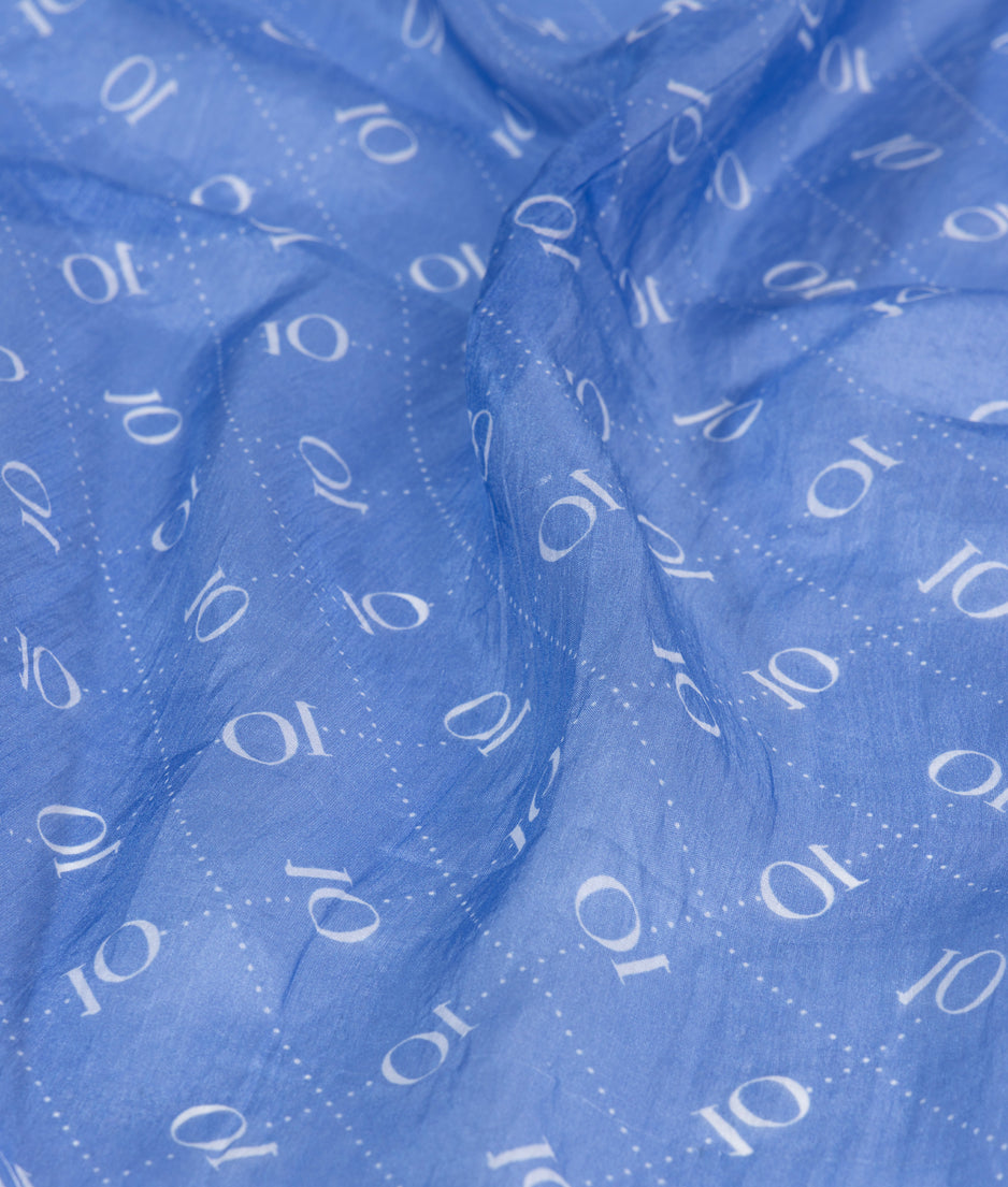 silk scarf monogram | ultramarine