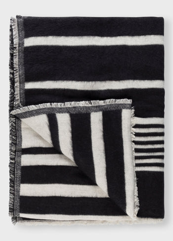 scarf block stripe | black/ecru