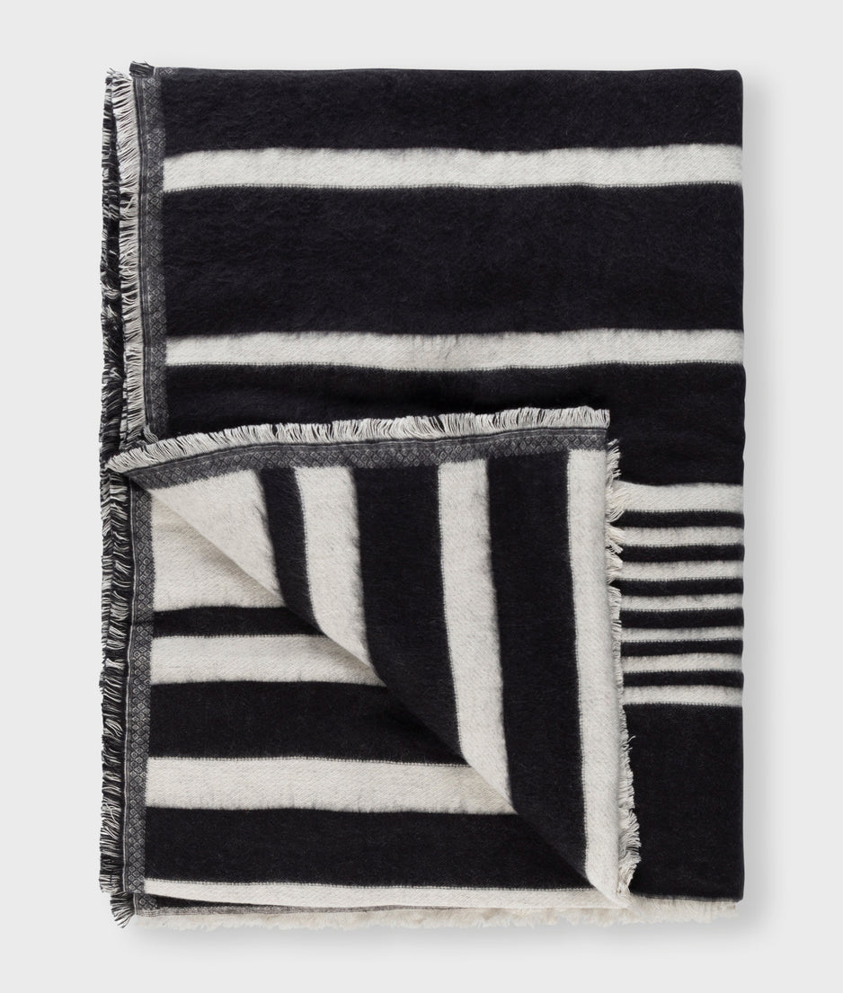 scarf block stripe | black/ecru