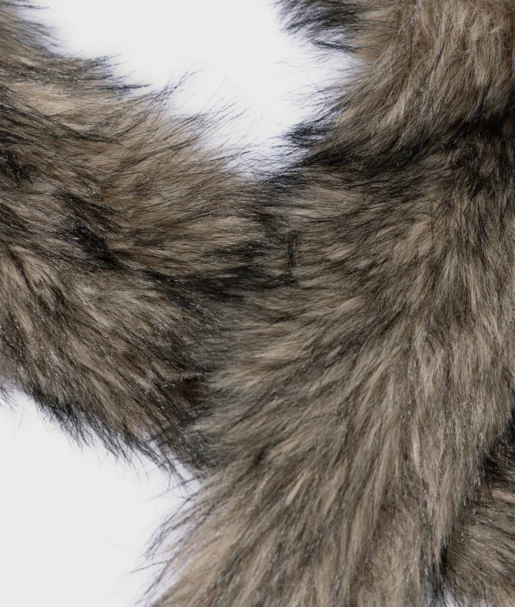 two tone fluffy scarf | light natural