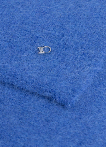 hairy knit scarf | ultramarine
