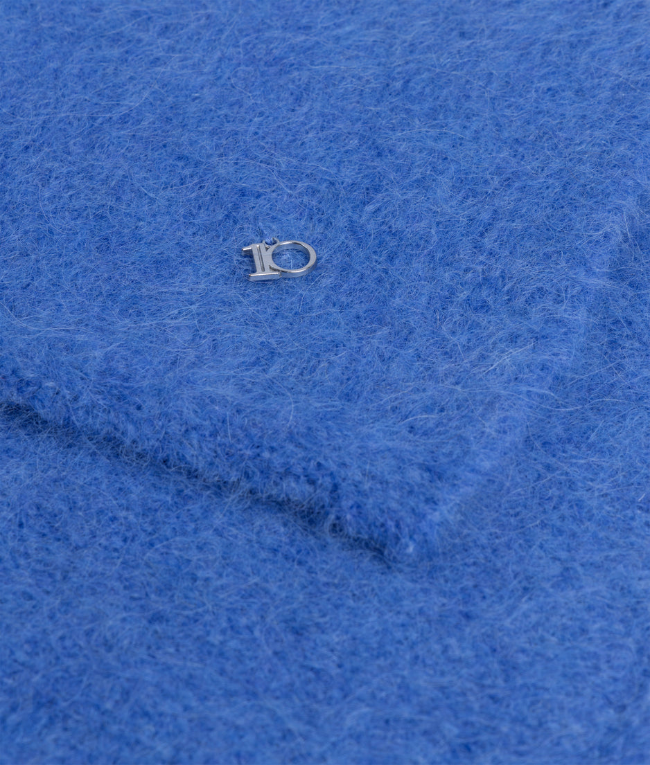 hairy knit scarf | ultramarine