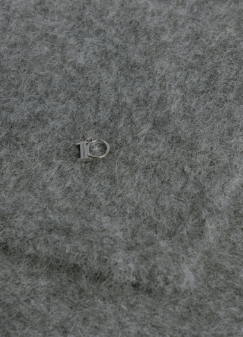 hairy knit scarf | grey melee
