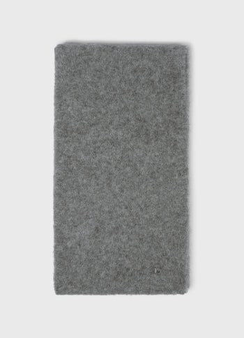 hairy knit scarf | grey melee