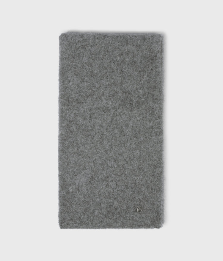 hairy knit scarf | grey melee