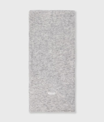 soft hairy knit scarf | light grey melee
