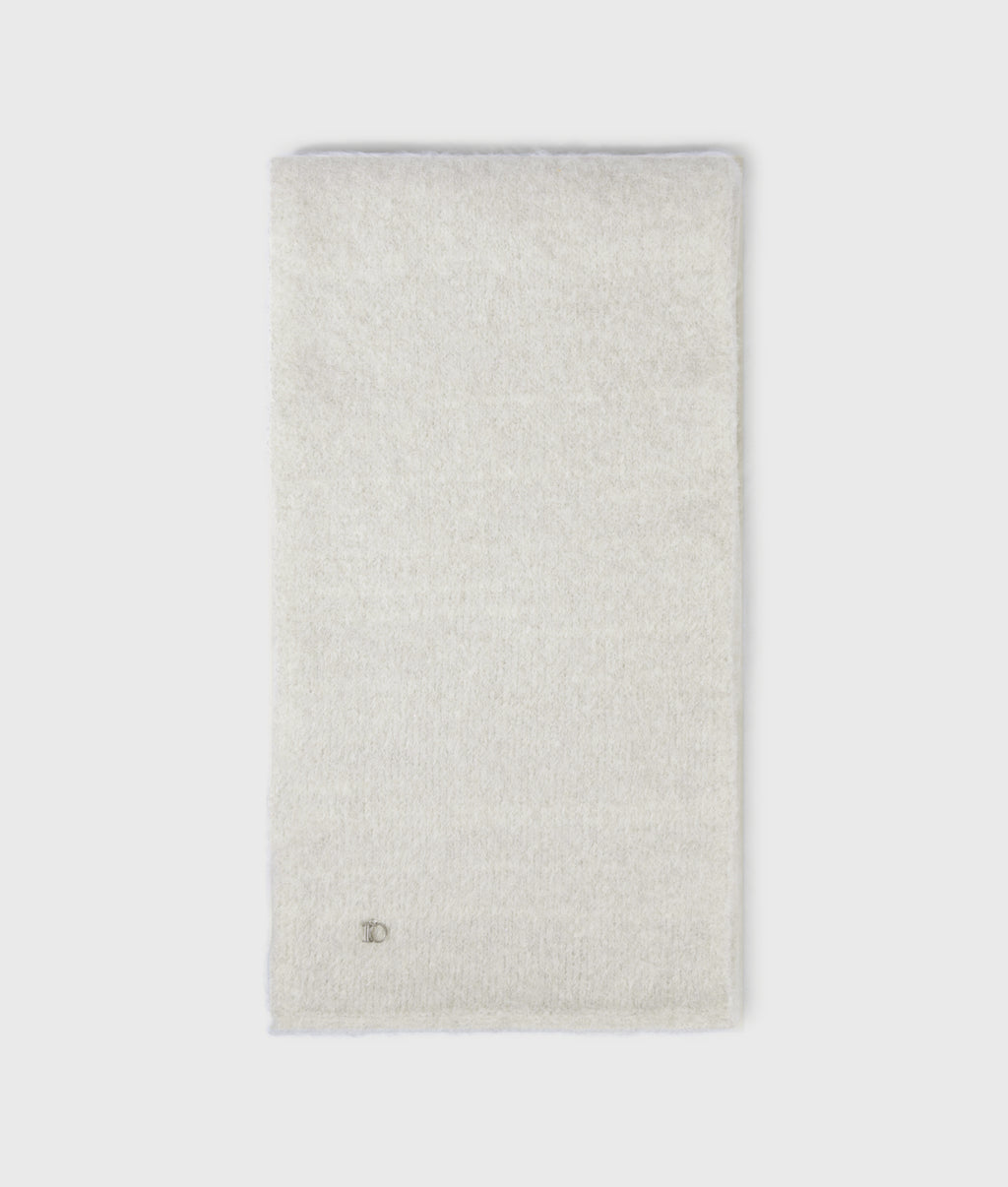hairy knit scarf lurex | ecru