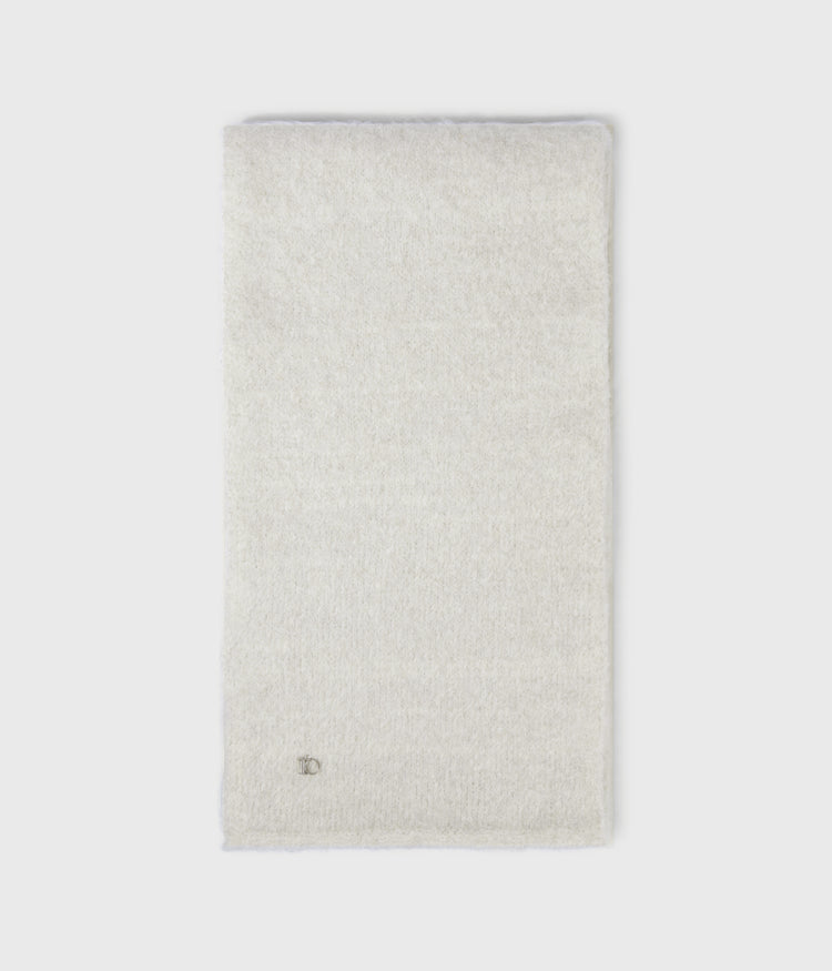 hairy knit scarf lurex | ecru