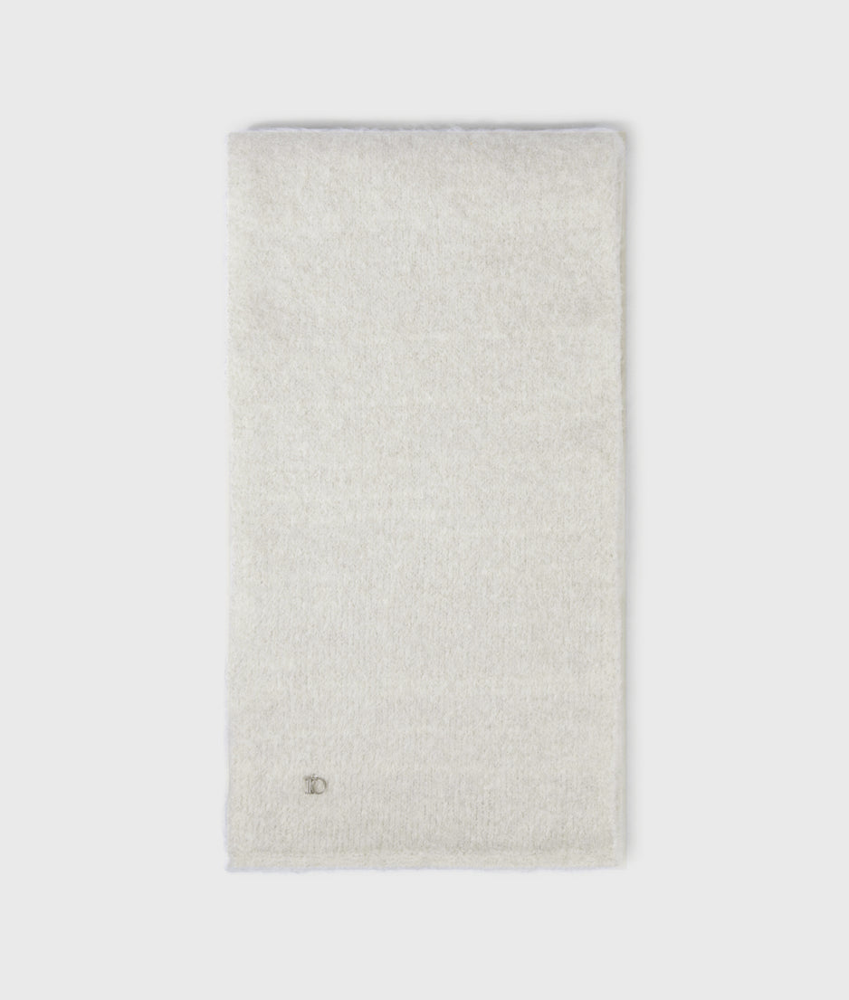 hairy knit scarf lurex | ecru