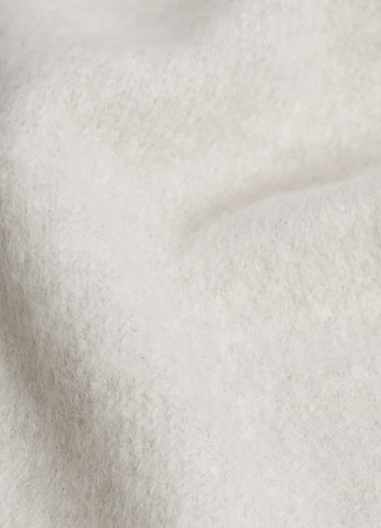 hairy knit scarf lurex | ecru