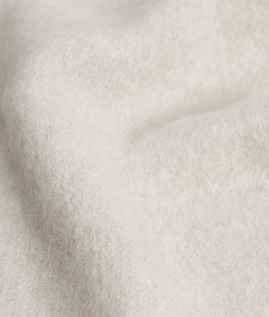 hairy knit scarf lurex | ecru