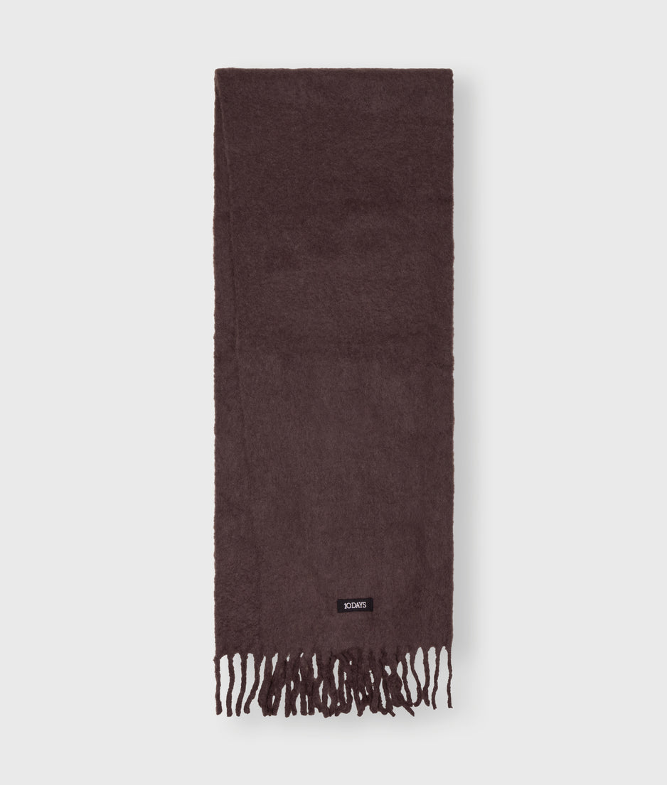 thick brushed scarf | deep wine